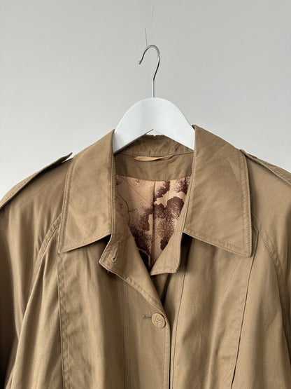 Vintage Pure Cotton Single Breasted Belted Trench Coat - L