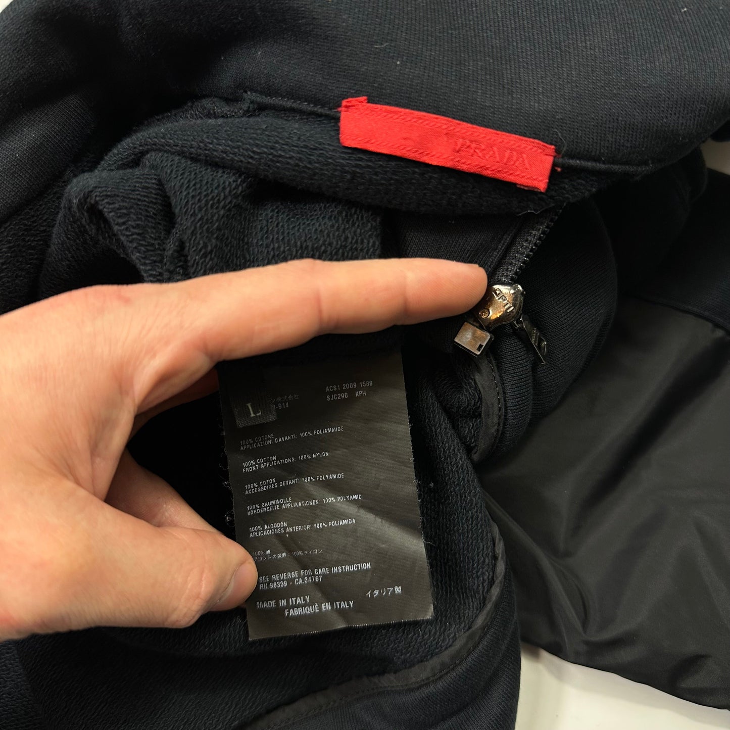 Prada Sport 2009 Angled Nylon Panelled Track Jacket - M | Default Title, Black