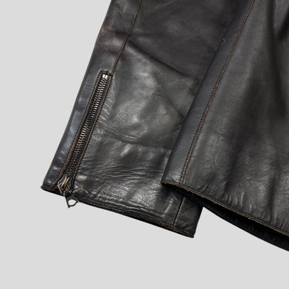 Neil Barrett AW00 Leather Moto Backpack Jacket - M/L | O/S, Brown
