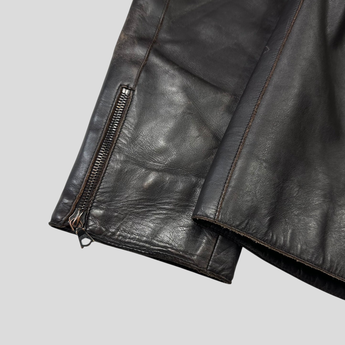 Neil Barrett AW00 Leather Moto Backpack Jacket - M/L | O/S, Brown