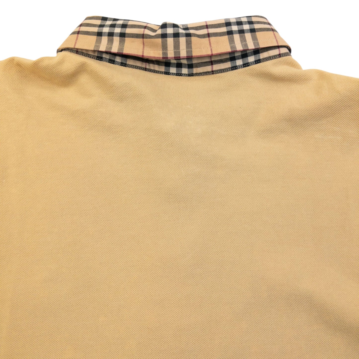 Vintage 2000s Burberry Nova Check Collar Long Sleeve Polo Shirt Size S | Small, Beige