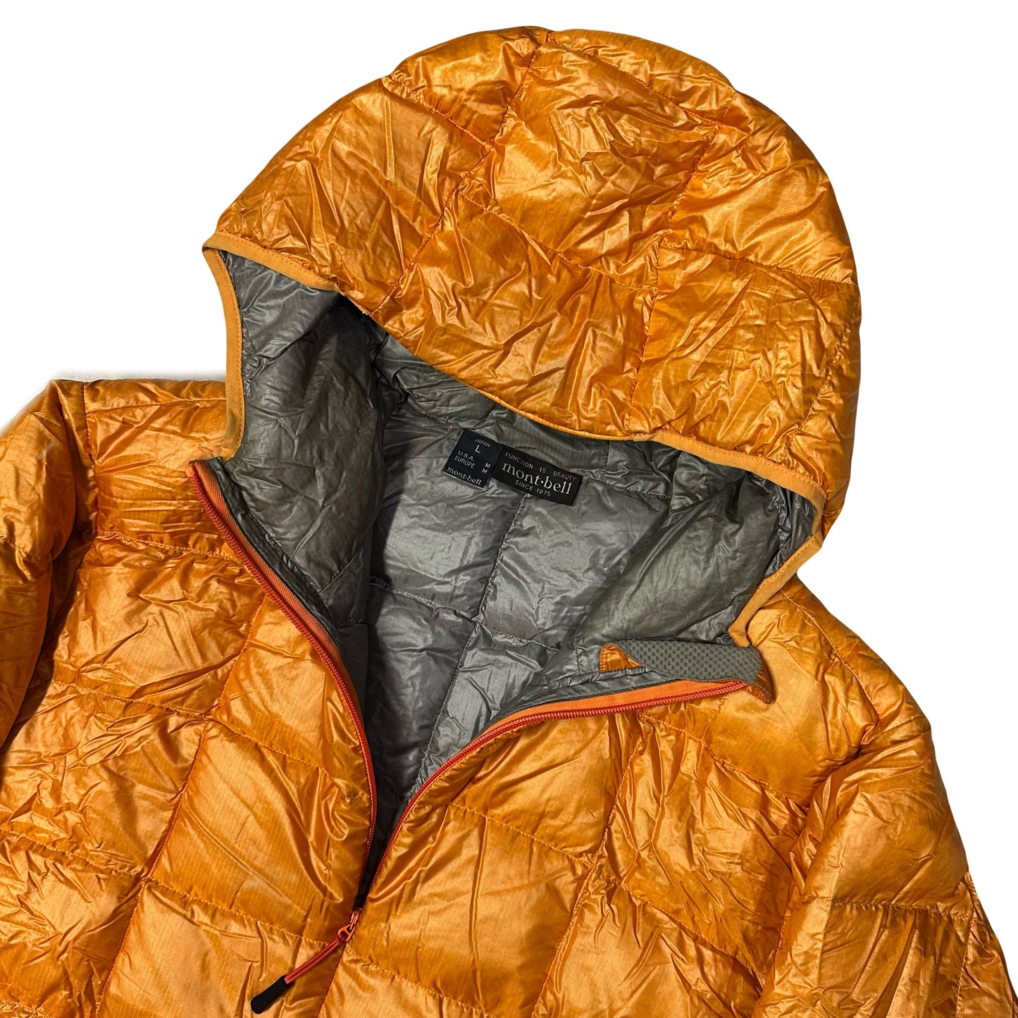 Montbell Square Stitch Puffer Jacket In Orange (L) | Montbell, Orange