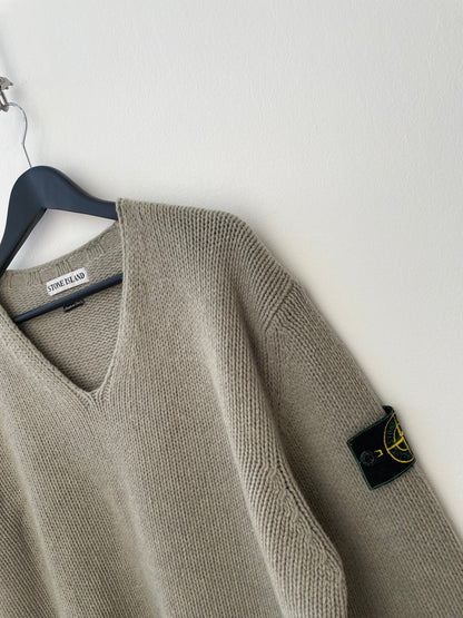 Stone Island AW97 Scoop Neck Knit Jumper | X-Large, Red