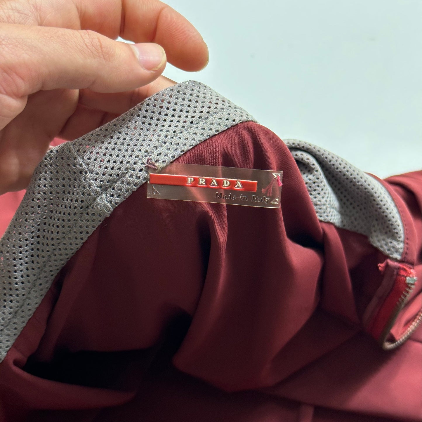 Prada Sport SS00 Nylon Gel Seam Technical Hoodie - XL | Default Title, Burgundy