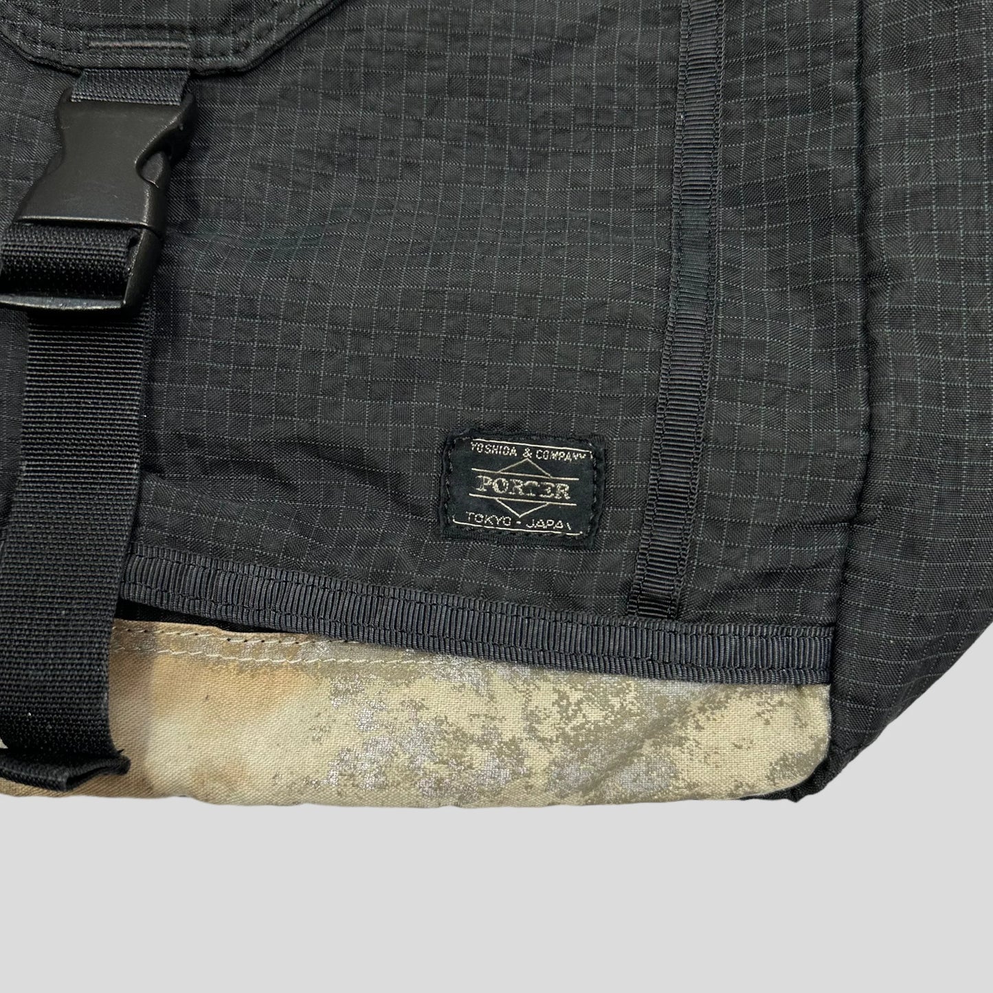 Porter 00’s Nylon Ripstop Grid Multipocket Tote Bag