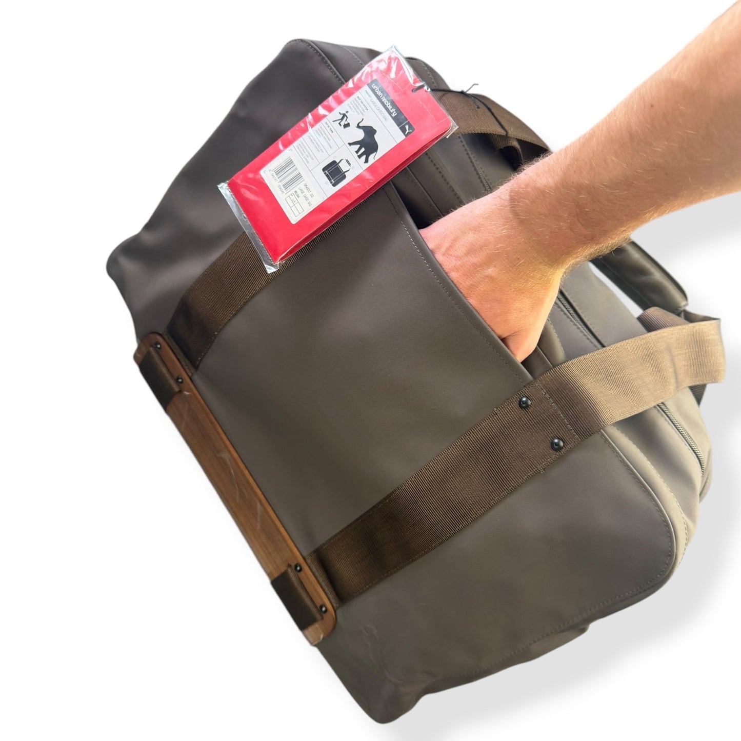 2000's Puma Urban Mobility Wood Panel Cargo Bag | O/S, Brown