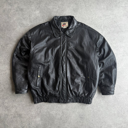 Nike RARE 1990s heavyweight leather jacket (XXL)