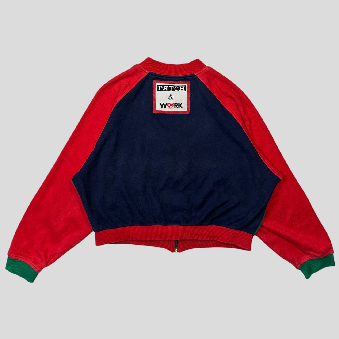 Moschino Jeans 80’s Patch & Work Cotton Cropped Bomber - S/M | Default Title, Multicoloured