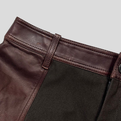 Issey Miyake 2003 Leather Moto Trousers - 3 (S) | W30, Brown