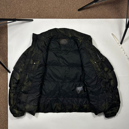Prada Milano 2014 Green Camo Nylon Elder Down Leather Puffer - IT46
