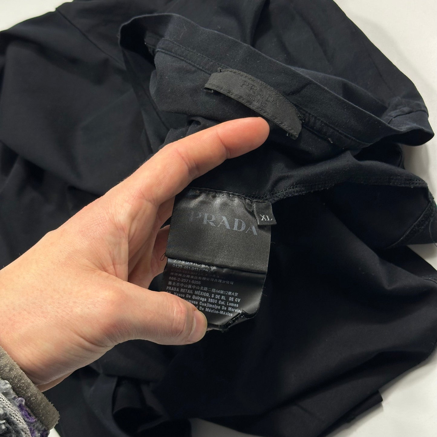 Prada 2017 Black Soft Cotton Pocket Logo T-shirt - XL (L)