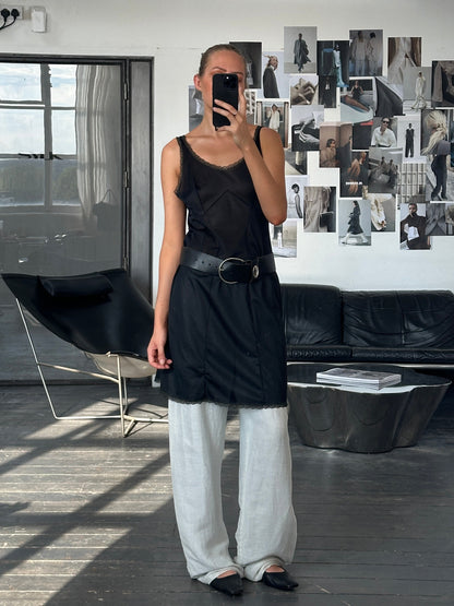 Vintage 1990s Lace Mini Slip Dress - M