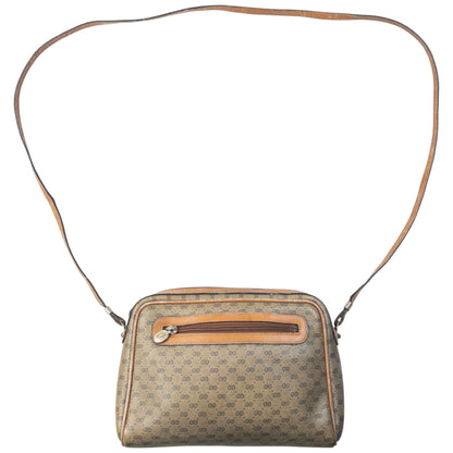 Vintage 80s Gucci Monogram Leather Crossbody Bag | O/S, Beige