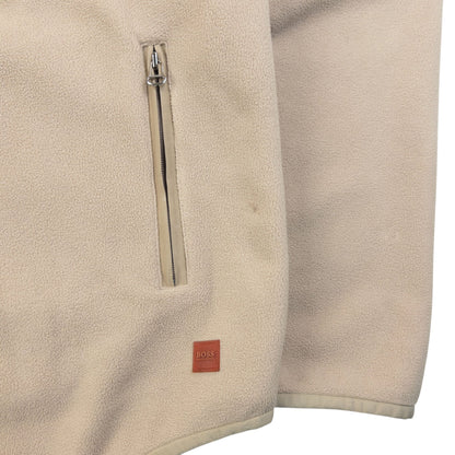 Vintage 2000s Hugo Boss Zip Up Fleece Jacket Size L | Large, Beige
