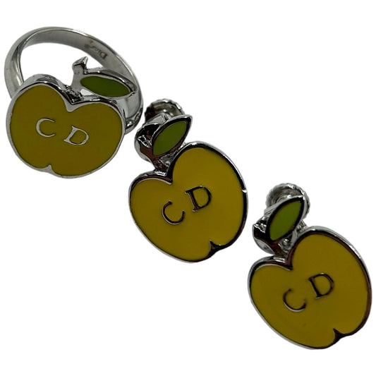 Vintage Christian Dior Apple Earrings And Ring Set
