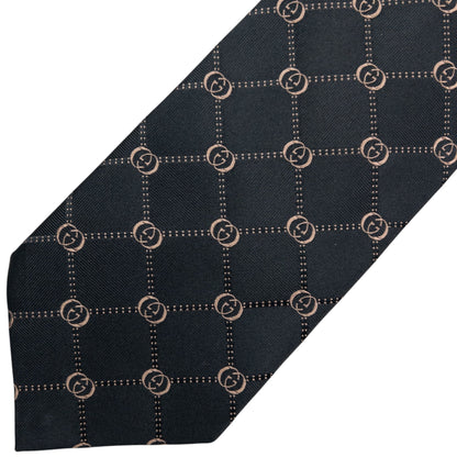 Vintage 2000s Gucci Monogram Silk Tie | O/S, Black