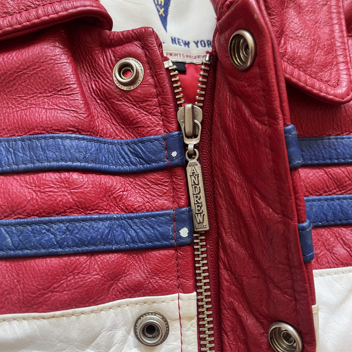 Avirex New York Lions Leather Varsity Jacket - L