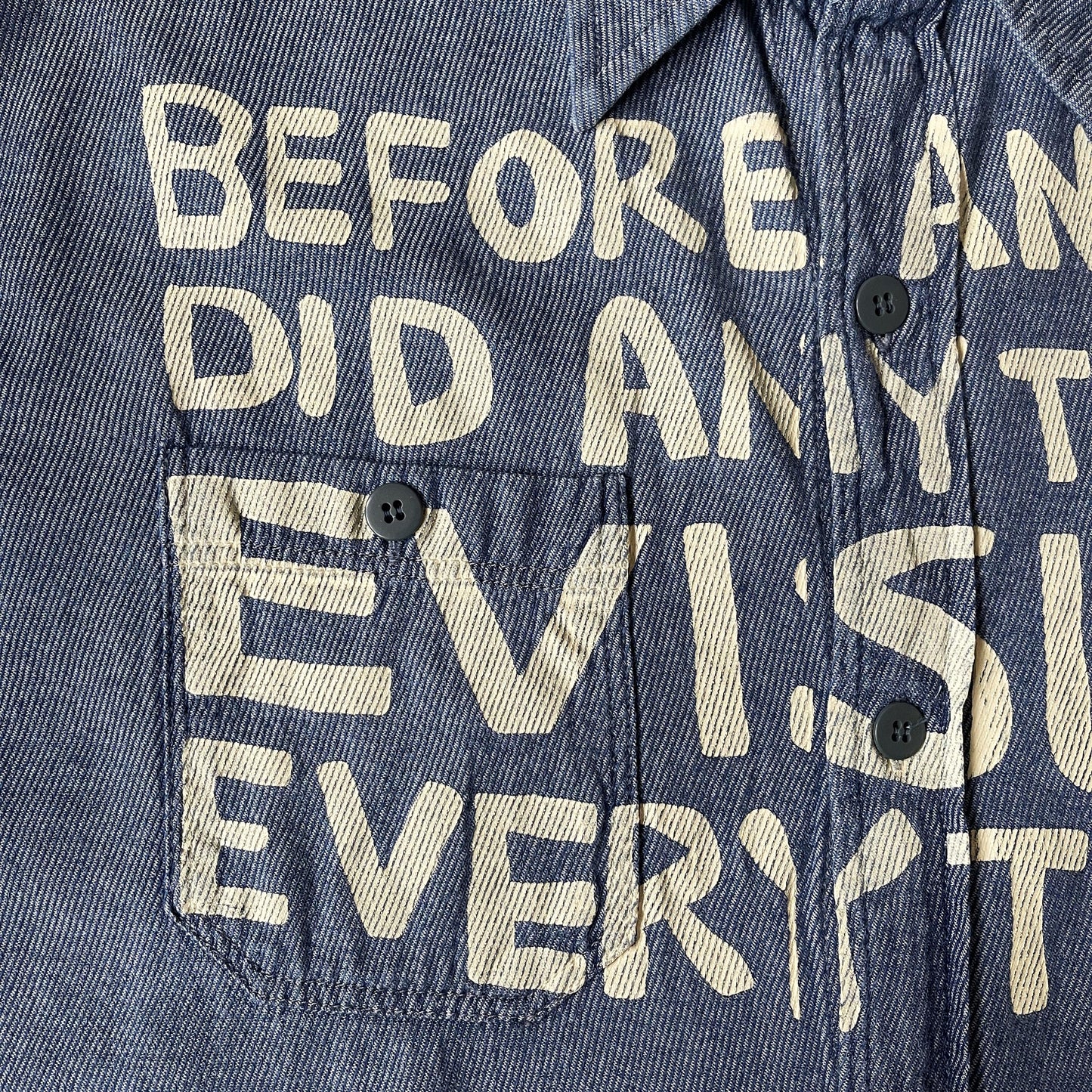 Evisu Script Denim Long Sleeve Shirt - L