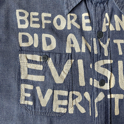 Evisu Script Denim Long Sleeve Shirt - L