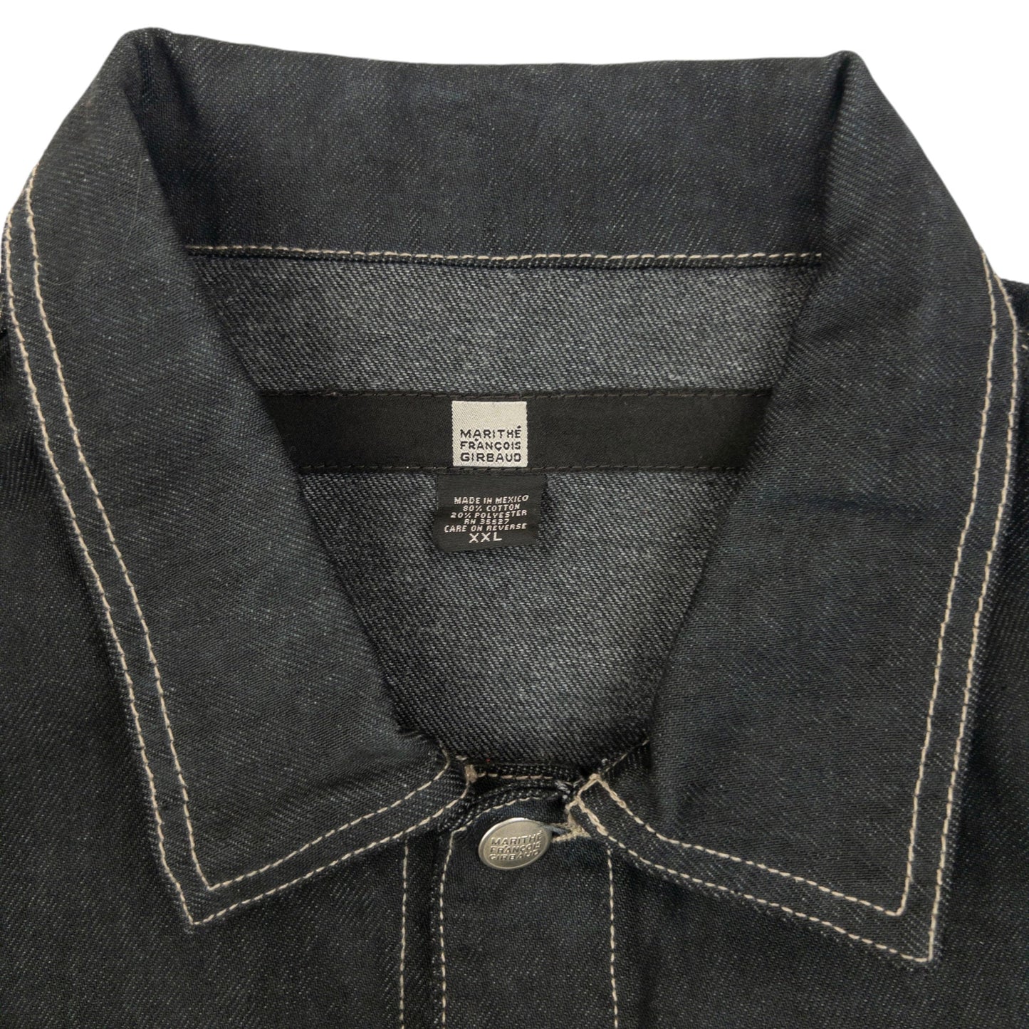 Vintage 2000s Marithe + Francois Girbaud Button Up Denim Jacket Size XXL | XXL, Black