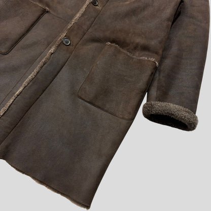 Prada Milano AW03 Shearling Sheepskin Leather Full Length Coat - M | Default Title, Brown