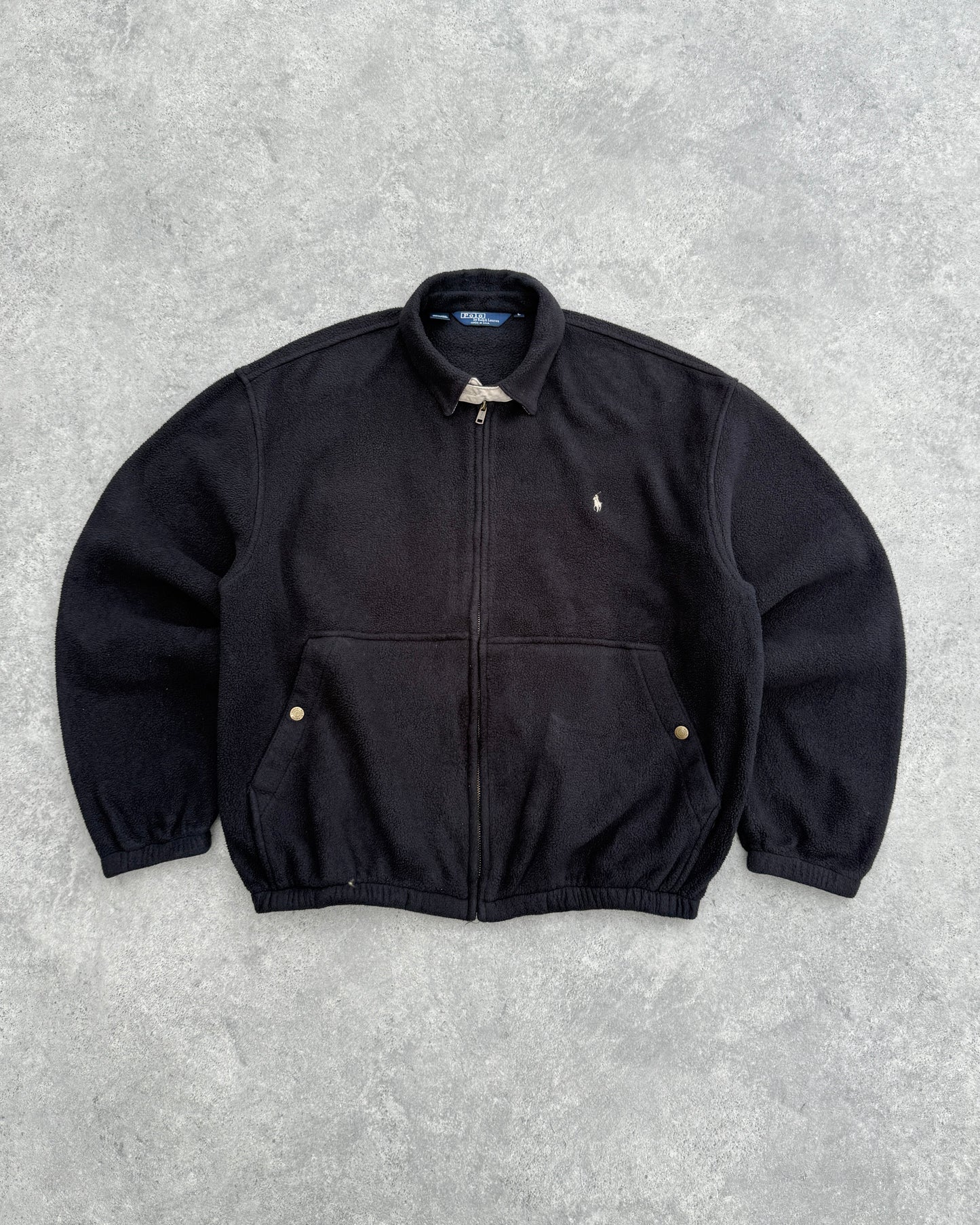 ralph lauren 1990s polartec fleece harrington jacket (l) | Default Title, Black