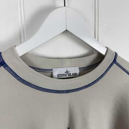 Stone Island Logo Crewneck Sweatshirt Cream (L) | Large, Multicoloured