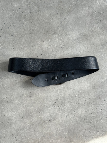 Vintage 1990s Leather Chunky D Ring Belt - W35-38