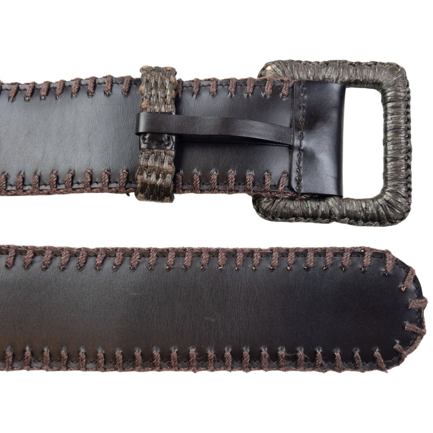 Vintage 90s YSL Yves Saint Laurent Woven Belt Size L | O/S, Brown