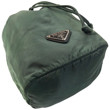 Vintage 2000s Prada Drawstring Pouch Bag | O/S, Green