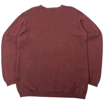 Vintage 2000s Armani Jeans Knit Jumper Size M | Medium, Burgundy