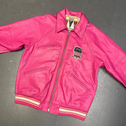 Avirex Icon Leather Jacket  In Pink ( XL )