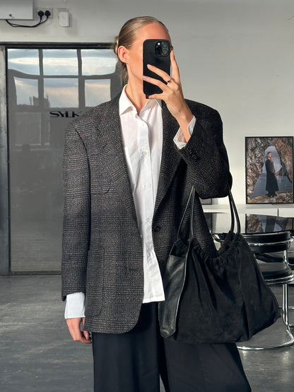 Christian Dior Monsieur 1980s Pure Wool Tweed Single Breasted Blazer - 44R/XL