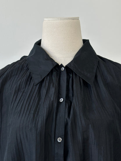 Vintage 1990s Pure Silk Pleated Shirt - L