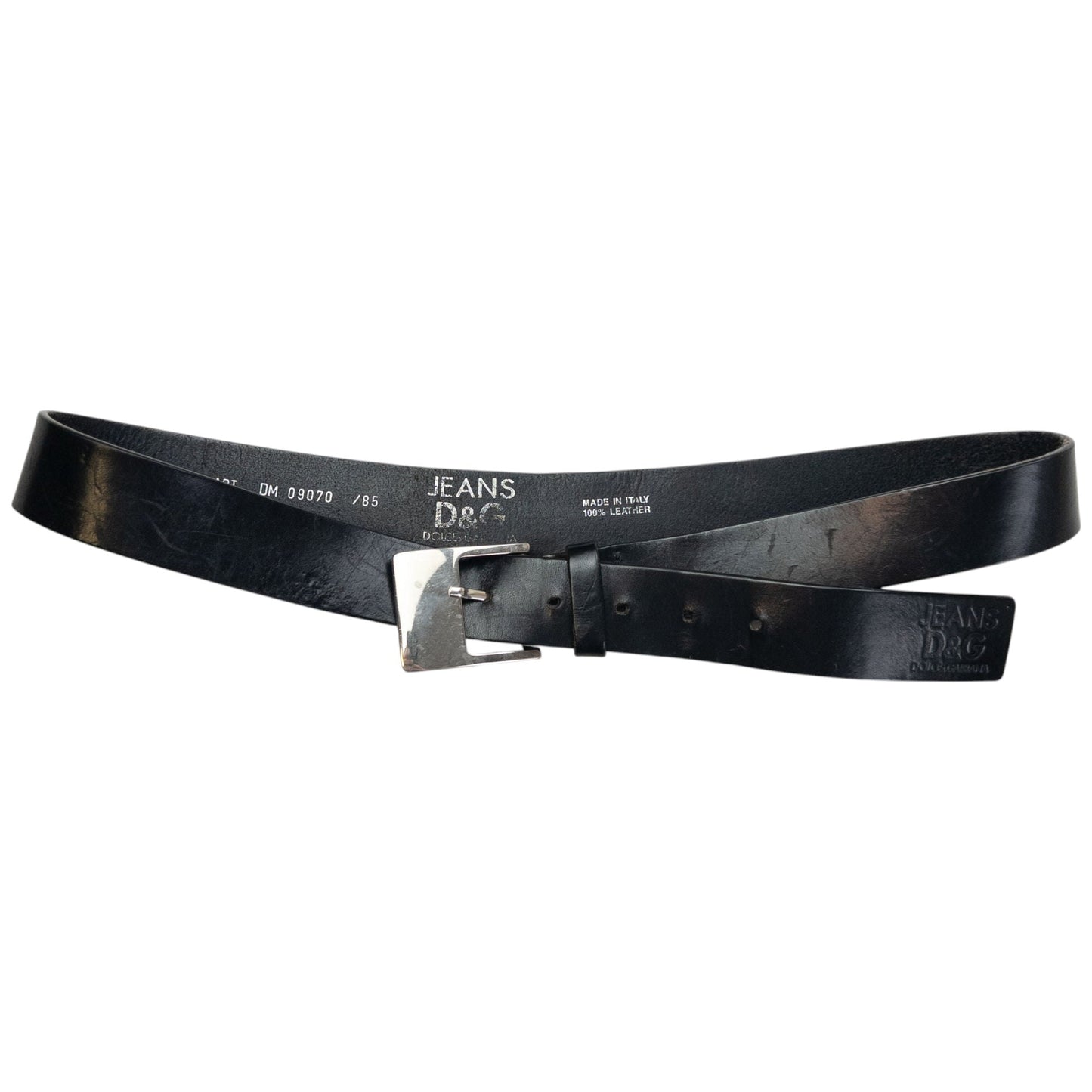 Vintage 2000s Dolce & Gabbana Leather Belt Size L | O/S, Black