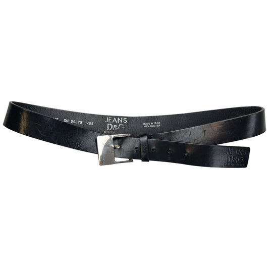 Vintage 2000s Dolce & Gabbana Leather Belt Size L | O/S, Black