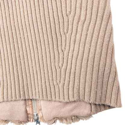Vintage 2000s Armani Exchange Faux Fur Ribbed Knit Gilet Womens Size XS | XS, Beige