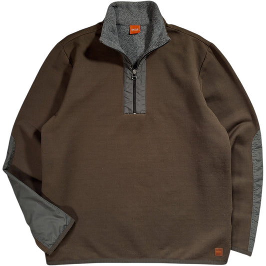 Hugo Boss 00’s Panelled Quarter Zip Pullover M | Medium, Brown