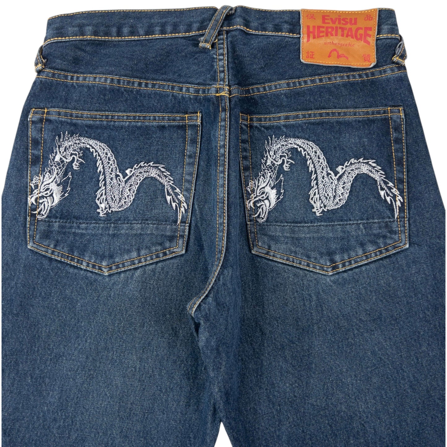 Vintage 2000s Evisu Double Dragon Gull Japanese Denim Jeans Size W29 | W29, Multicoloured