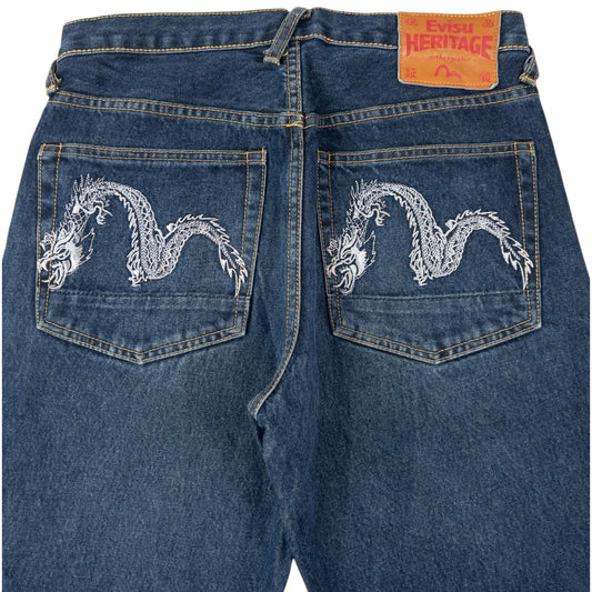 Vintage 2000s Evisu Double Dragon Gull Japanese Denim Jeans Size W29 | W29, Multicoloured