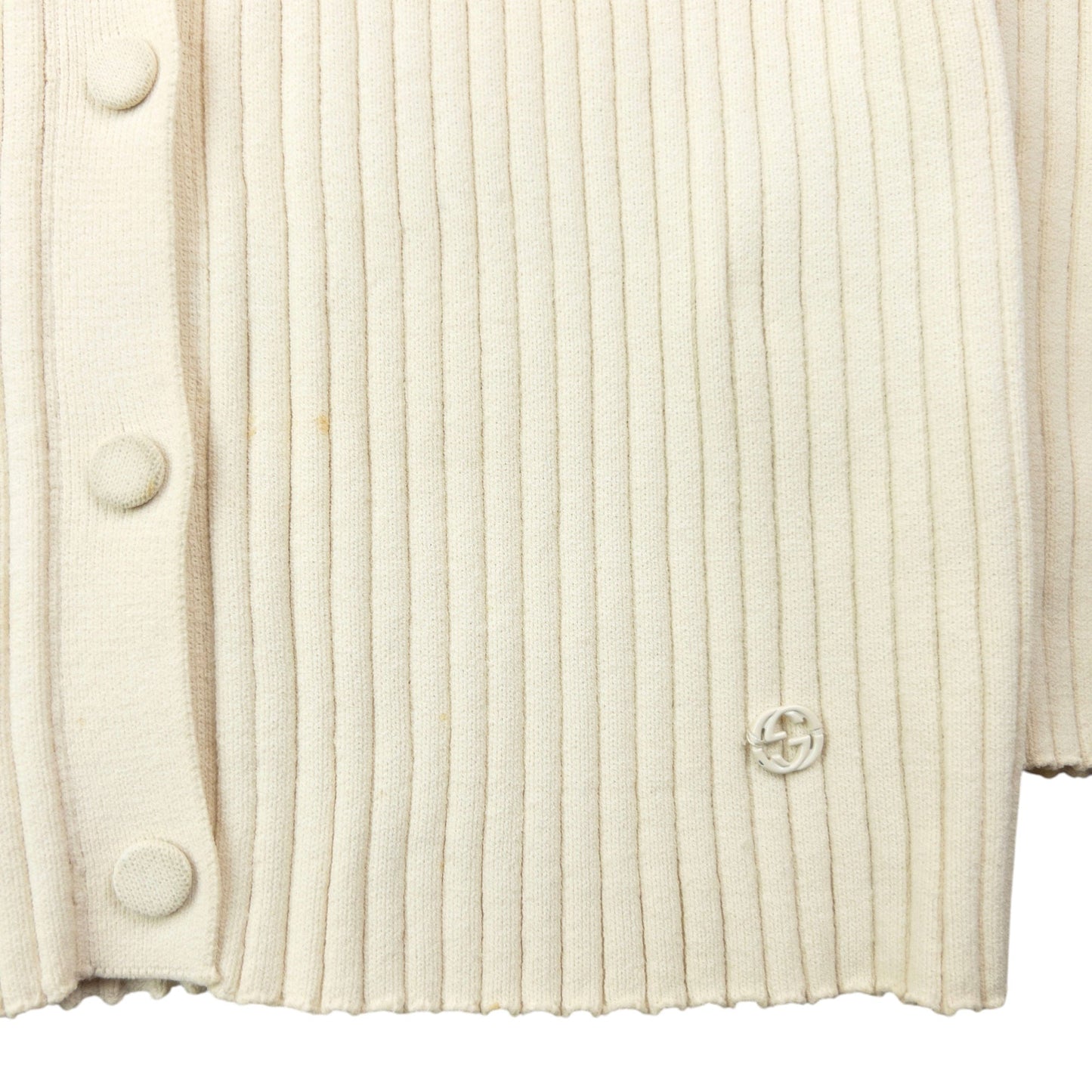 Vintage 2000s Gucci Ribbed Cardigan Womens Size M | Medium, Cream