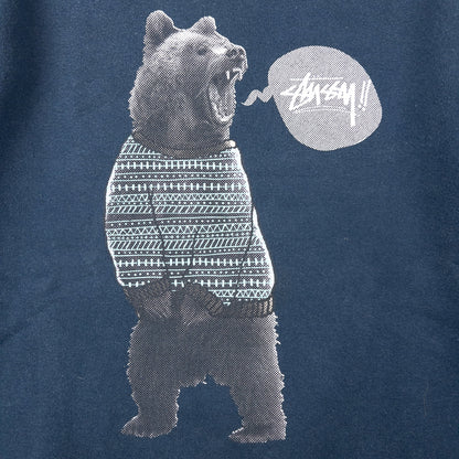 Stussy Bear Graphic Sweatshirt Size S | Small, Navy