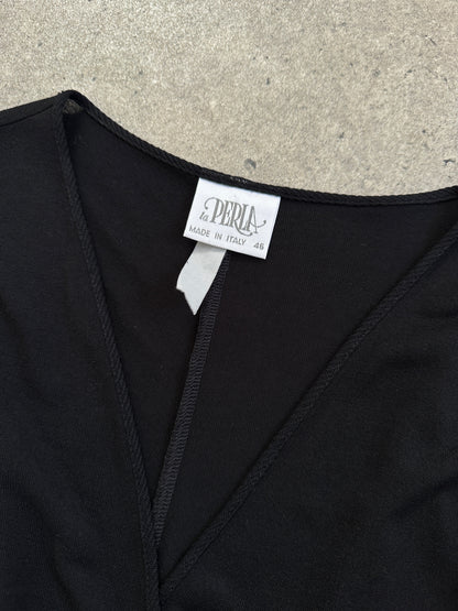 La Perla 1990s Cotton Side Split Wrap Top - L