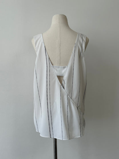 Calvin Klein Striped Layered Sleeveless Top - L
