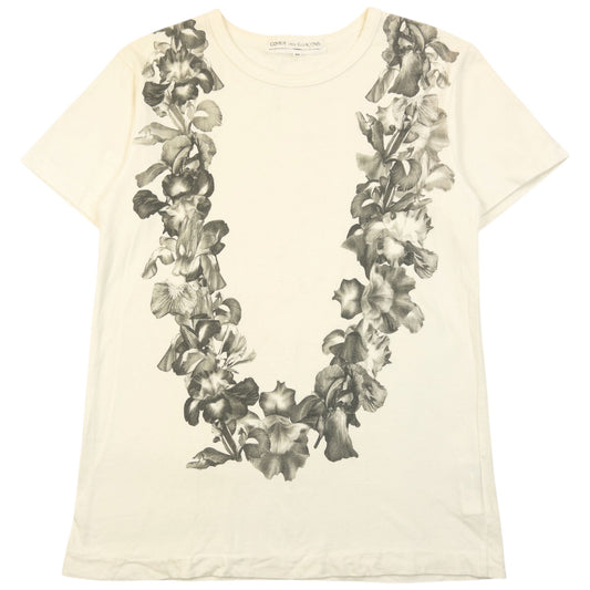 Vintage Comme Des Garçons Hawaiian Lei Graphic T Shirt Size S | Small, Grey
