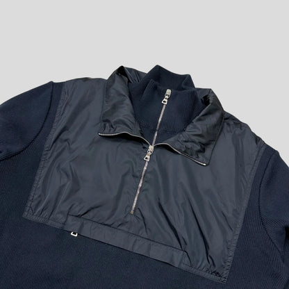 Prada Sport 00’s Nylon Panelled Twin Collar Knit - L