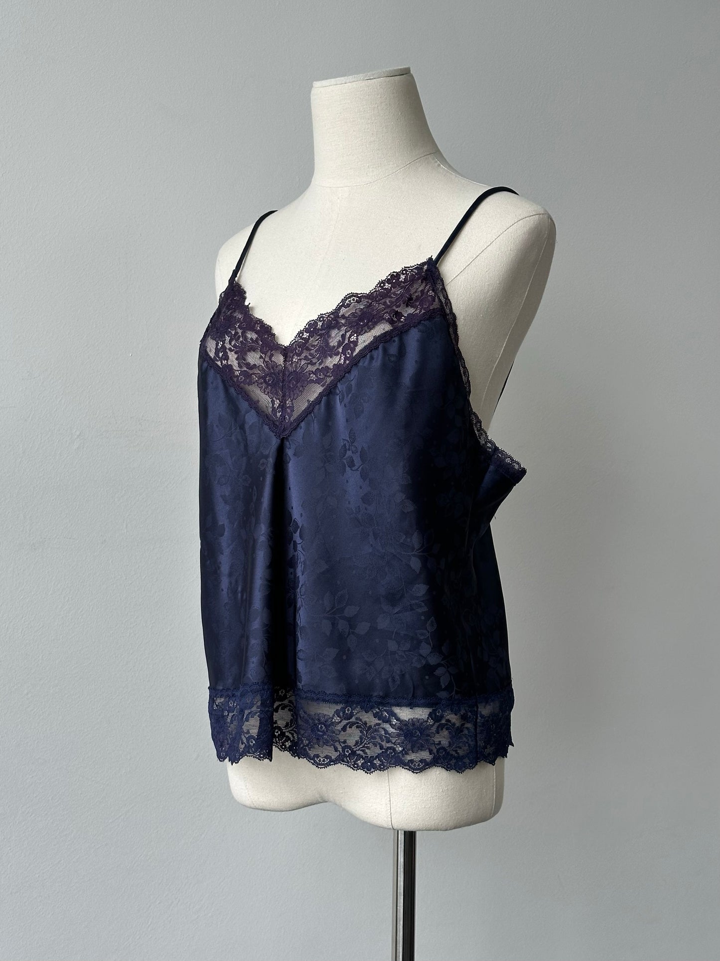 Christian Dior 1990s Satin Lace Cami Top - M