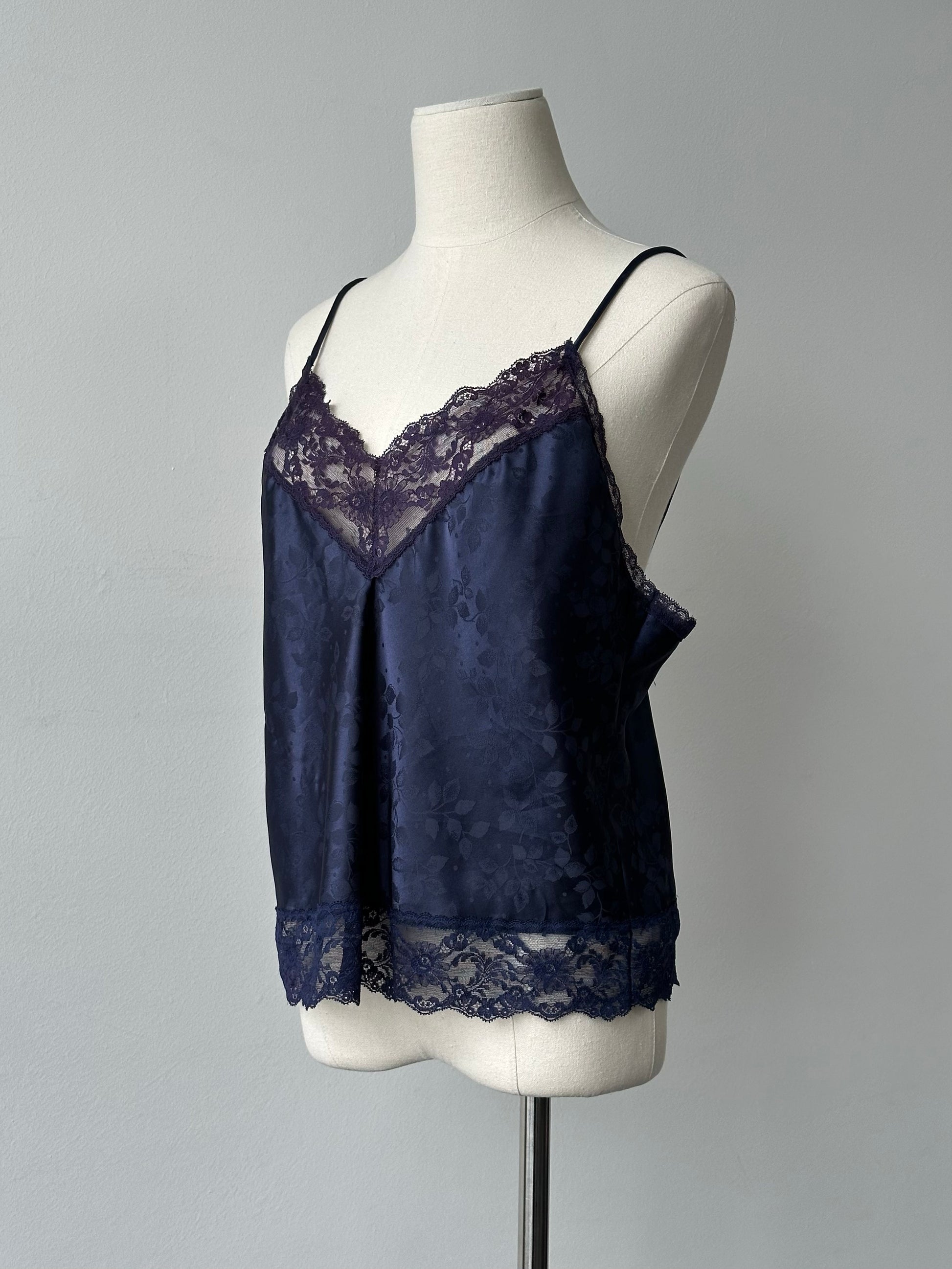 Christian Dior 1990s Satin Lace Cami Top - M