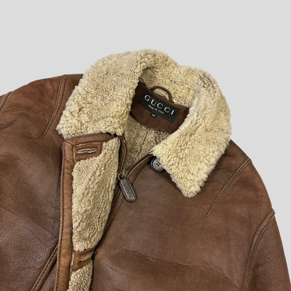 Gucci by Tom Ford 90’s Sheepskin Leather Heavy Shearling Coat - M | Default Title, Brown