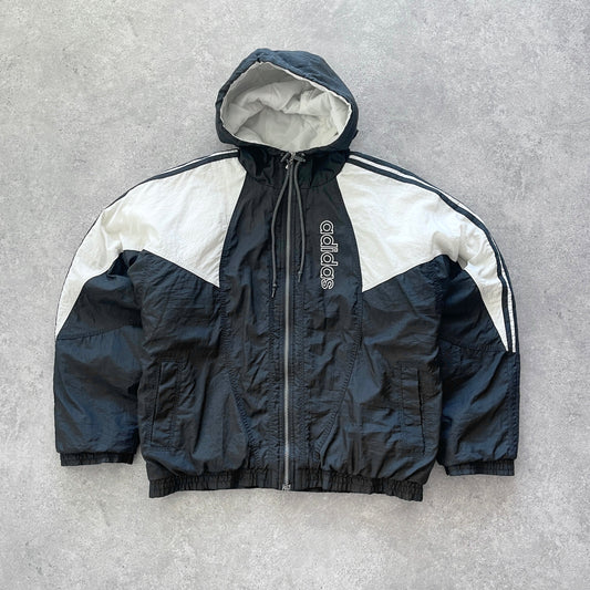 Adidas 1990s padded spellout bomber jacket (M)